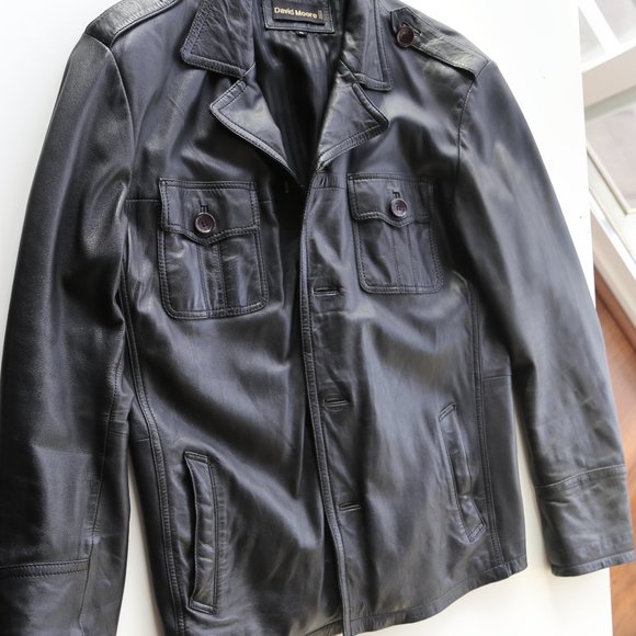 David Moore Leather Jacket / Large or Medium - Picture 2 of 5